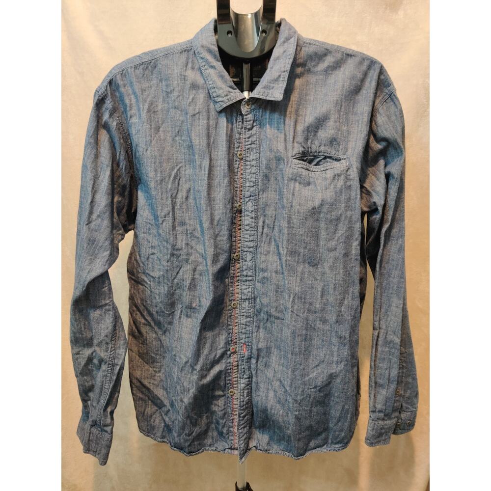 Vintage MBX Shirt Lightweight Denim Women's Size XXL Button Up Long Sleeves